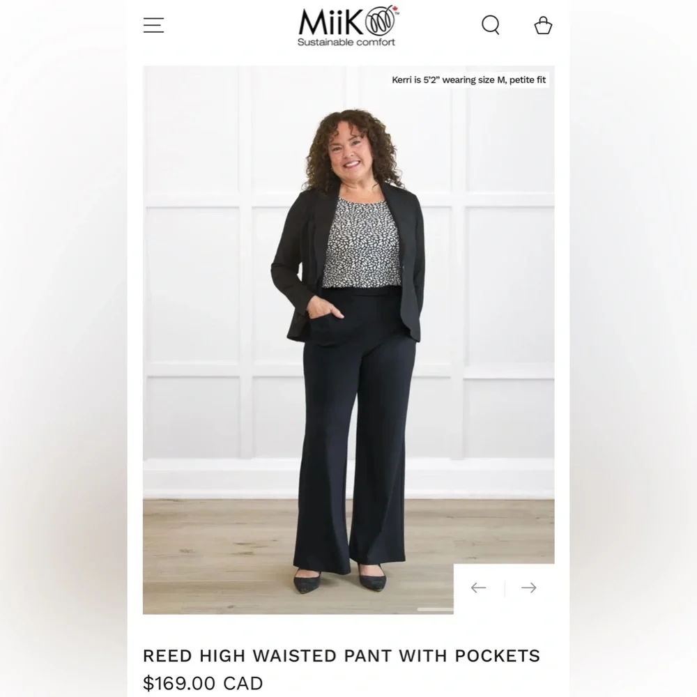 New Miik REED HIGH WAISTED PANT WITH POCKETS in Black with Sz XXL Petite - Picture 1 of 7